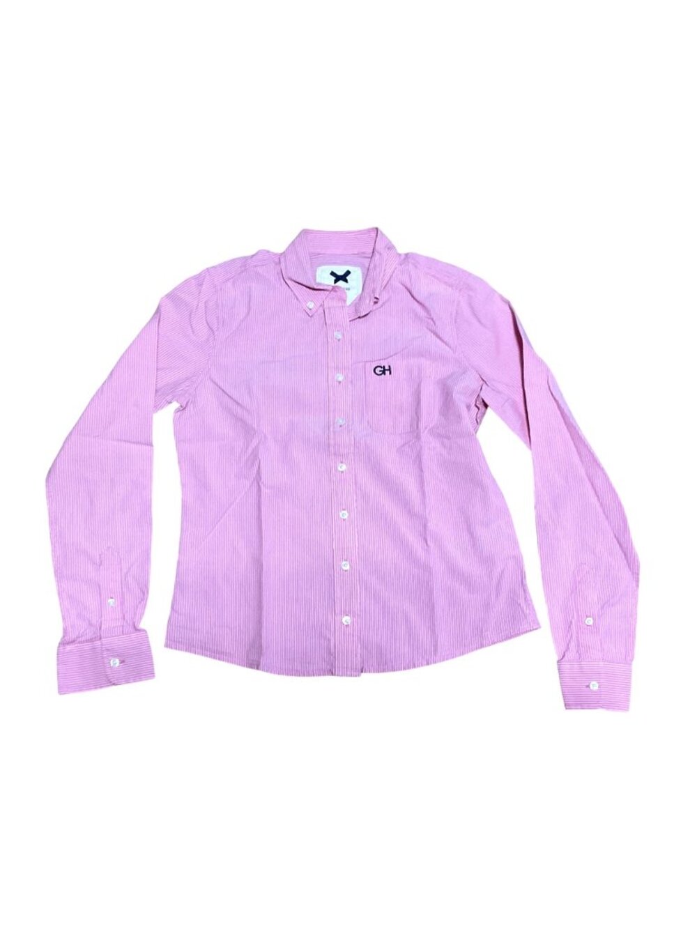 Gilly Hicks Button-Up Pink Striped Shirt Size Small Long Sleeve Cotton Womens
